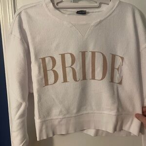 White 'Bride' Ribbed Sweatshirt